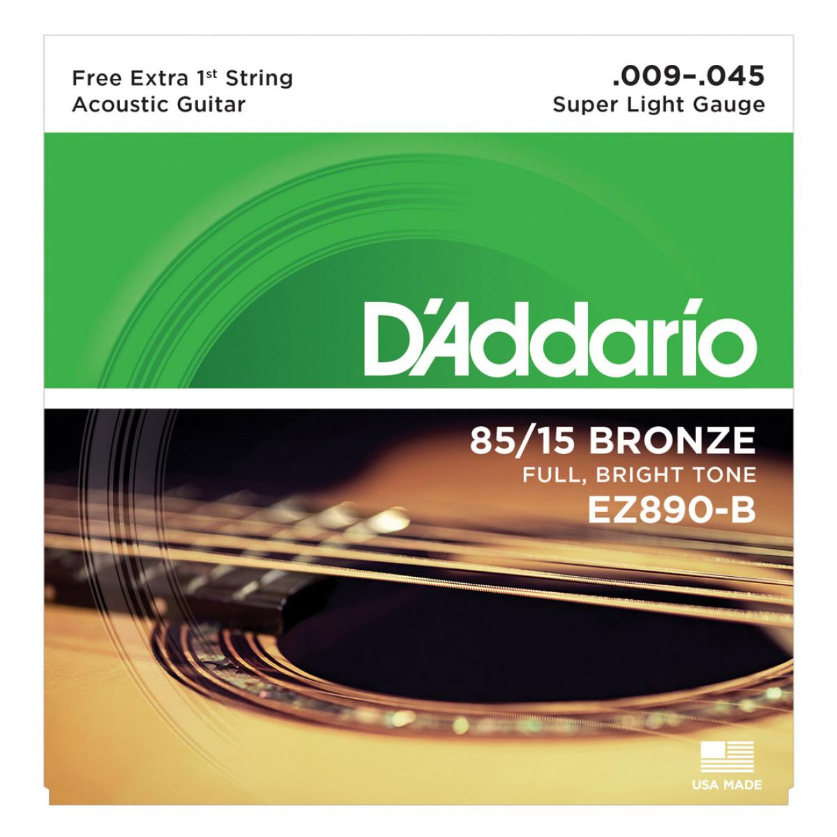 Foto do produto Encordoamento p/ Violão EZ890-B, AÇO .009 - D'Addario Foto do produto Encordoamento p/ Violão EZ890-B, AÇO .009 - D'Addario