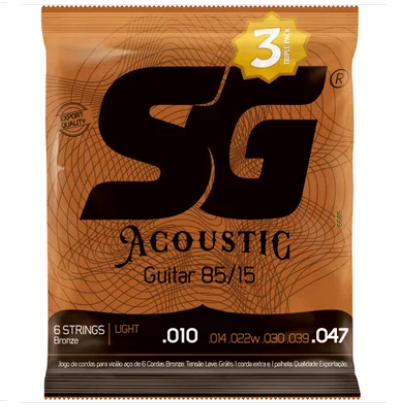 Foto do produto Encordoamento p/ Violão SG 010-047 Bronze 85/15 Light Foto do produto Encordoamento p/ Violão SG 010-047 Bronze 85/15 Light