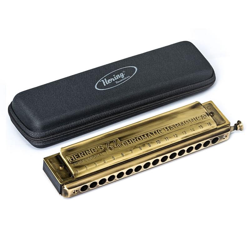 Foto do produto Gaita de Boca Hering - Chromatic 64 Antique Gold - DÓ Foto do produto Gaita de Boca Hering - Chromatic 64 Antique Gold - DÓ