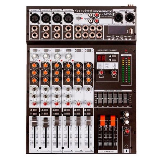 Foto do produto Mesa de Som Soundcraft SX 802 FX USB - 8 Canais Foto do produto Mesa de Som Soundcraft SX 802 FX USB - 8 Canais