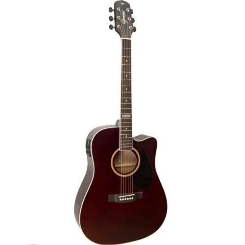 Foto do produto  Violão Elétrico Giannini Gsf3 Ceq Translucent Dark Wine Aço 