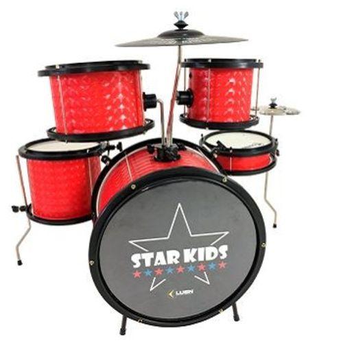 Foto do produto Bateria Musical Infantil Luen Star Kids Com Chimbal Foto do produto Bateria Musical Infantil Luen Star Kids Com Chimbal