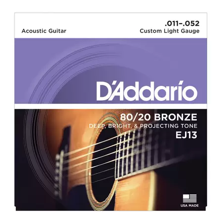 Foto do produto  Encordoamento Violão Aço D'Addario Bronze 80/20 011 - EJ13