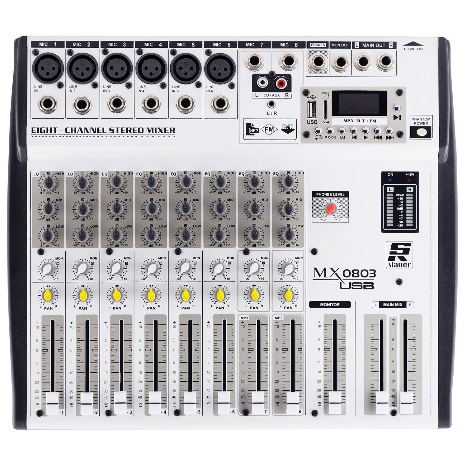 Foto do produto Mixer Analógico 8 canais MX-08.03USB Staner