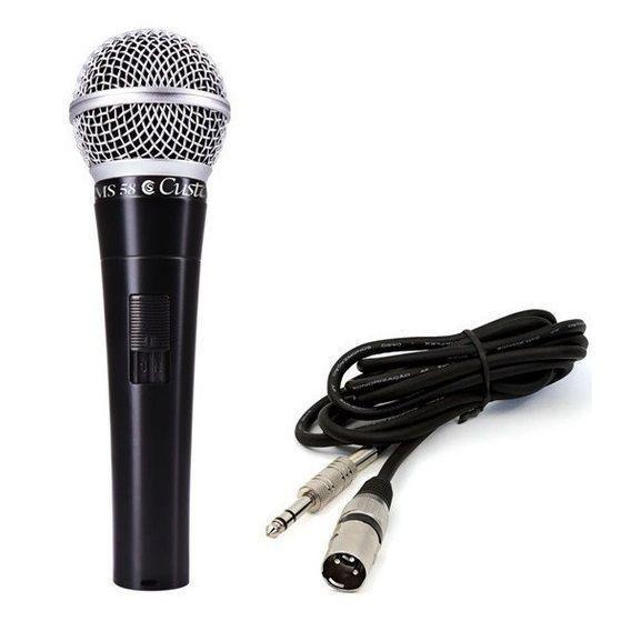 Foto do produto  Microfone Custom Sound Dinâmico Csms 58 Preto Com Cabo 5m