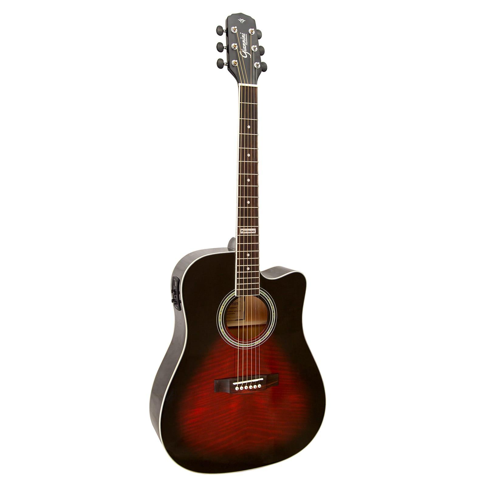 Foto do produto  Violão Aço Folk Eletroacústico Giannini Performance GF-1D CEQ - Brown Red Burst (BRB)