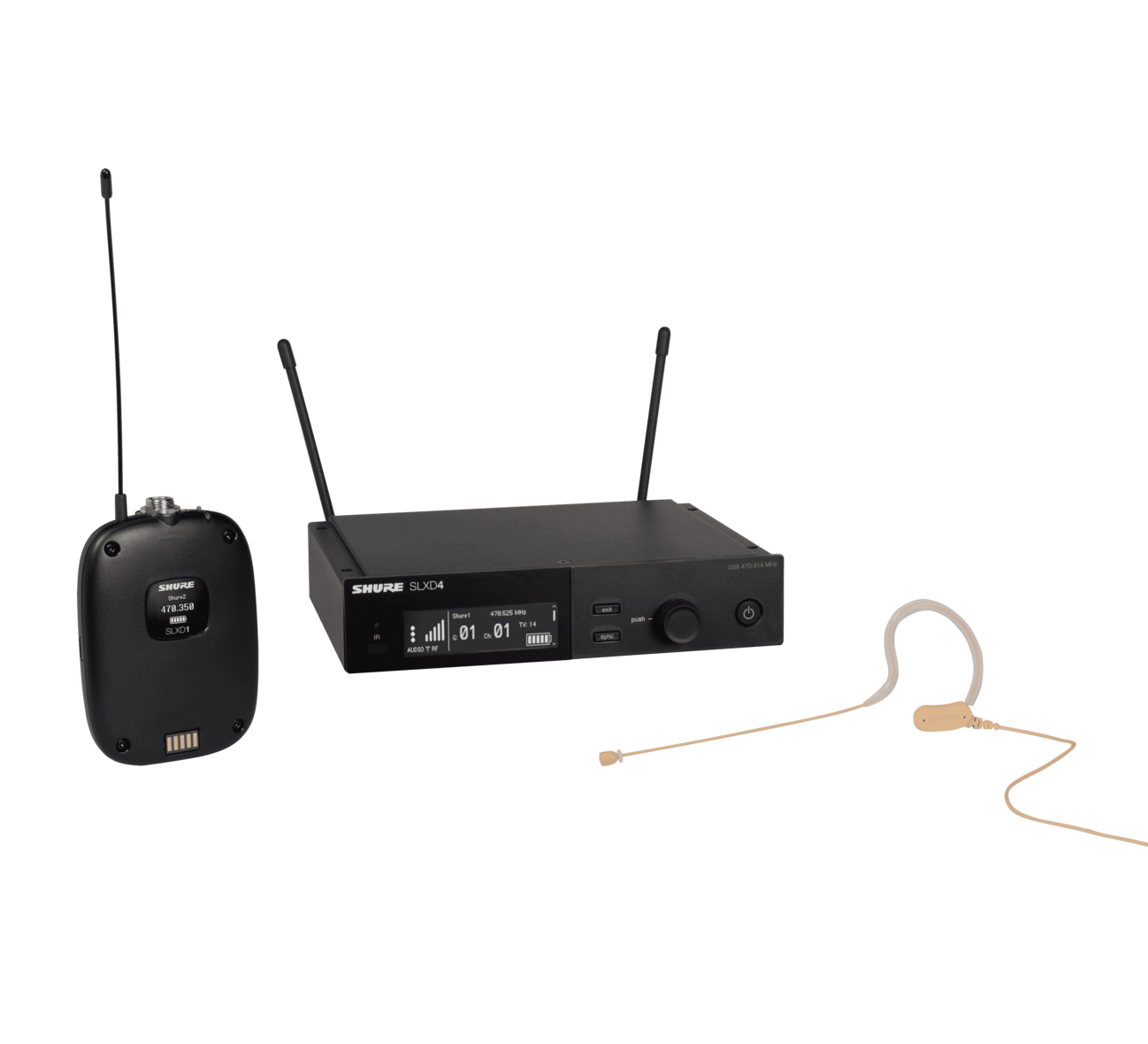 Foto do produto Receptor Digital Sem Fio SLXD4 c/ Microfone headset MX153 SHURE Foto do produto Receptor Digital Sem Fio SLXD4 c/ Microfone headset MX153 SHURE