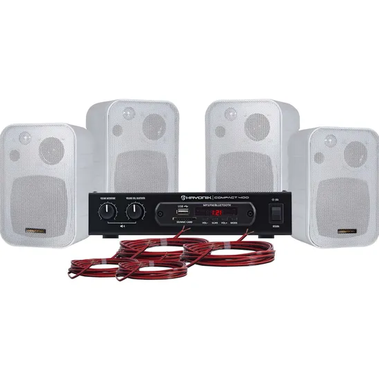 Foto do produto Kit Som Ambiente 400W Musical AMBIENCE 4000 Branco HAYONIK