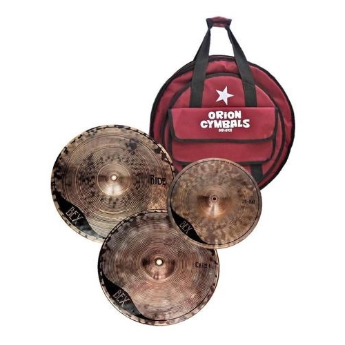 Foto do produto Kit Set Pratos Orion Bex BX01 Hihat 14" Crash 16" Ride 20" + Bag