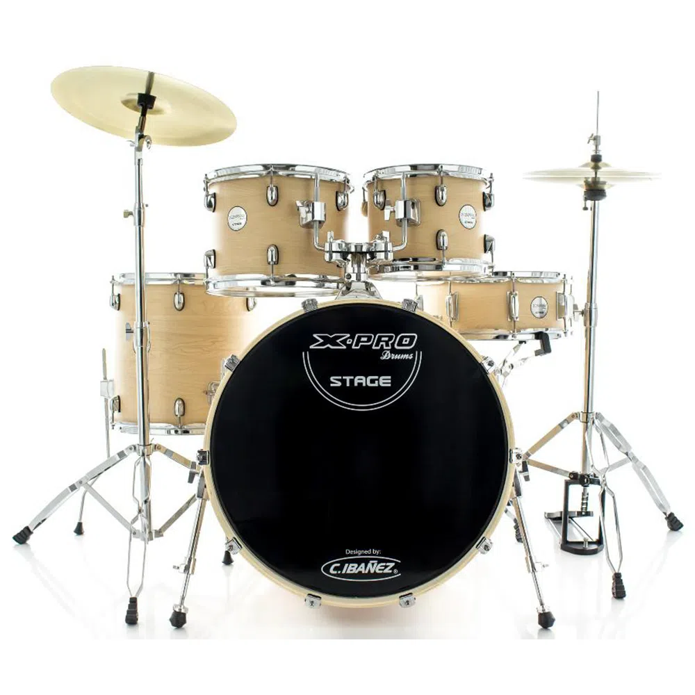 Foto do produto Bateria Acústica C Ibanez X-Pro Stage Natural Wood Bumbo 22''