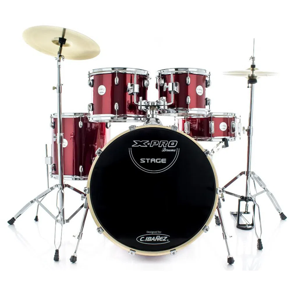 Foto do produto  Bateria Acústica C Ibanez X-Pro Stage Vinho Bumbo 20"