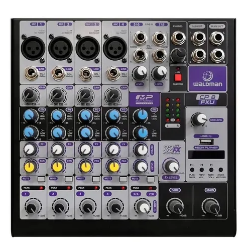 Foto do produto Mesa De Som Mixer Clear Pod Pro Waldman 8 Canais CP-8FXU Foto do produto Mesa De Som Mixer Clear Pod Pro Waldman 8 Canais CP-8FXU