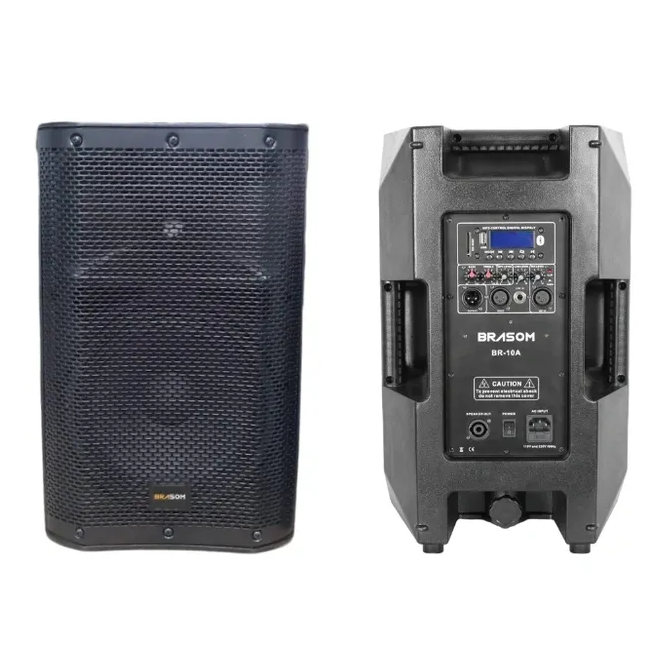 Foto do produto  Caixa de Som injetada Ativa 10" Brasom - 150W RMS