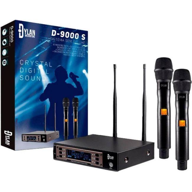 Foto do produto  Microfone Dylan D-9000s Sistema S/fio UHF 200 Canais 2 Bastões