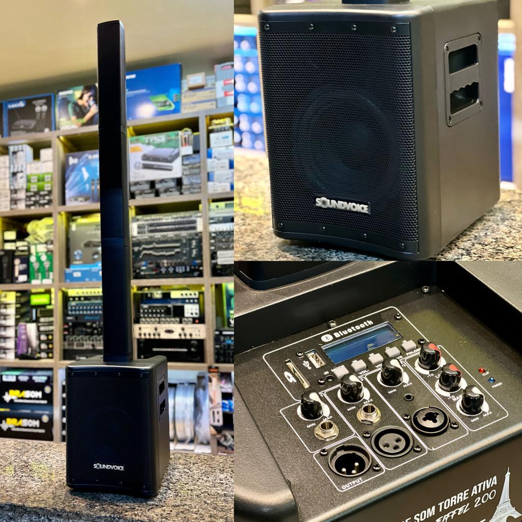 Foto do produto Caixa de som Torre Ativa Soundvoice CXT Eiffel 200