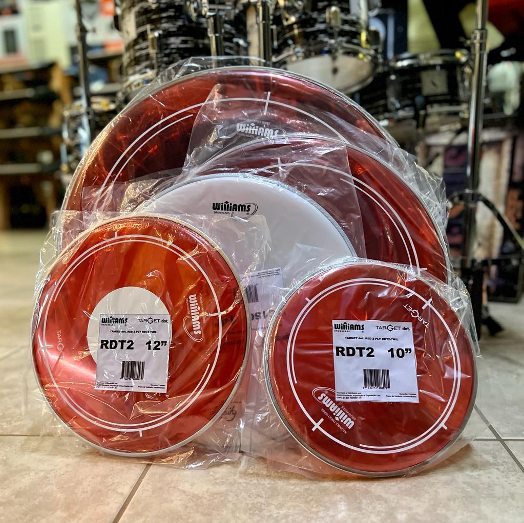 Foto do produto  Kit de Peles Williams Target Dot RED RDT2 10",12",14",14",20"