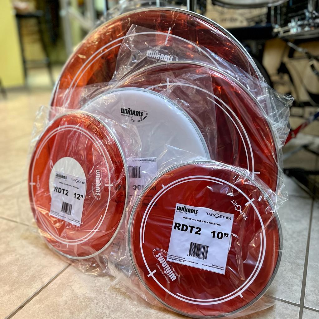 Foto do produto  Kit de Peles Williams Target Dot RED RDT2 10",12",14",14",22"