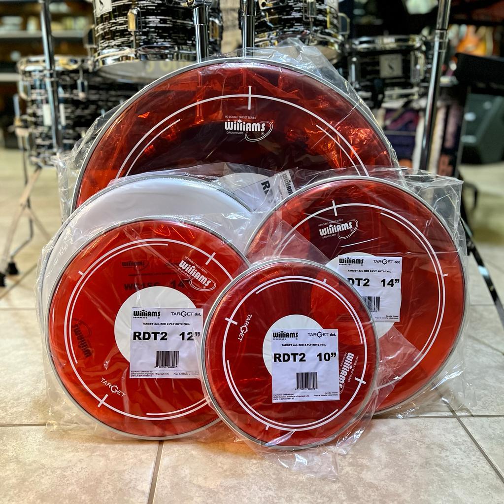 Foto do produto  Kit de Peles Williams Target Dot RED RDT2 10",12",14",16",20"