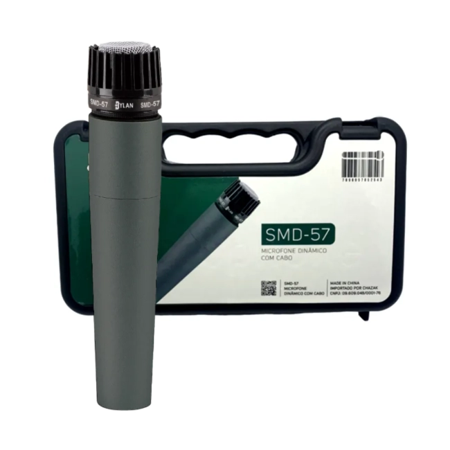 Foto do produto   Microfone com fio SMD-57 dinâmico cardióide
