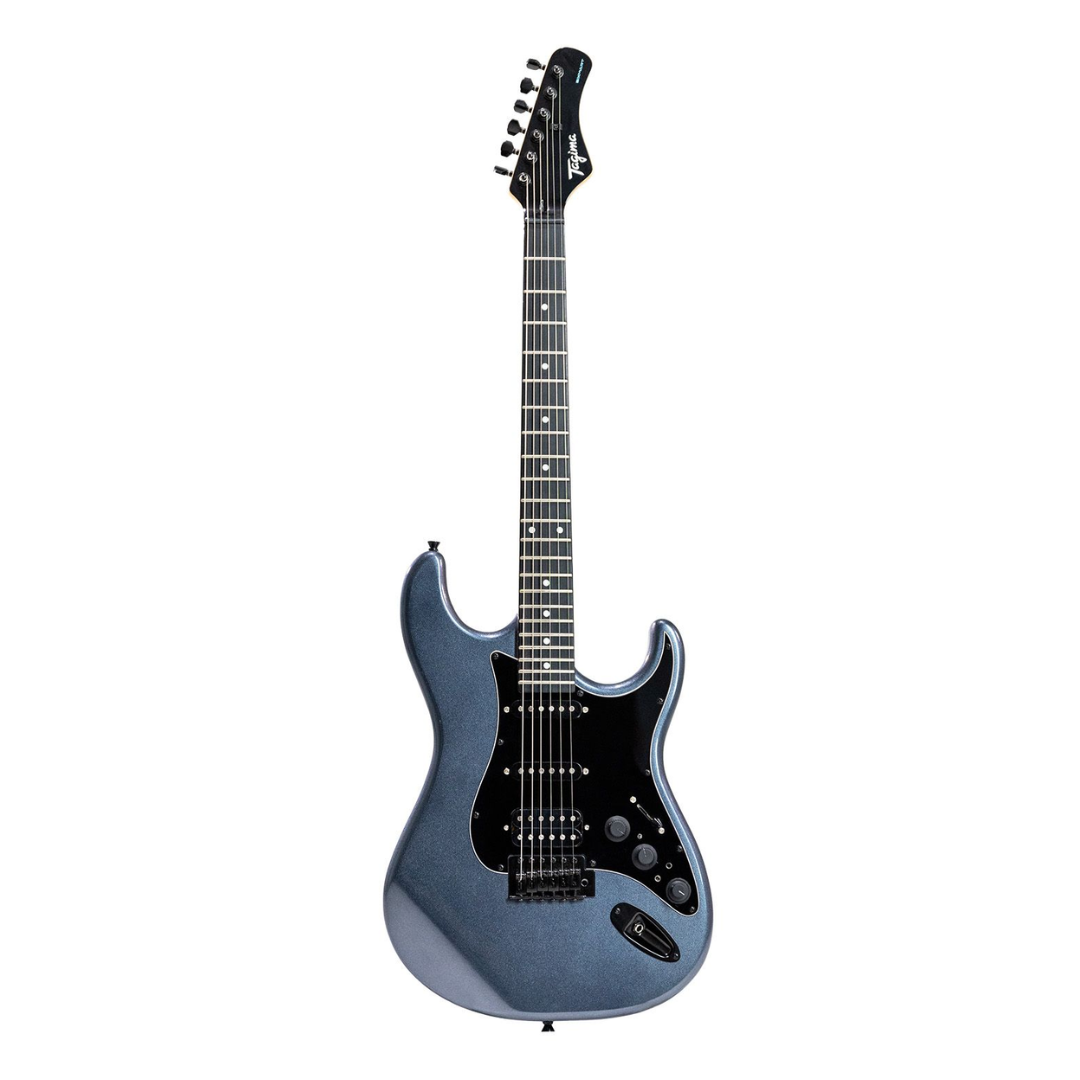 Foto do produto  GUITARRA STRAT 2S 1H FX ESCALA ESCURA ESCUDO BK SIXMART MDSV METALIC DEEP SILVER TAGIMA