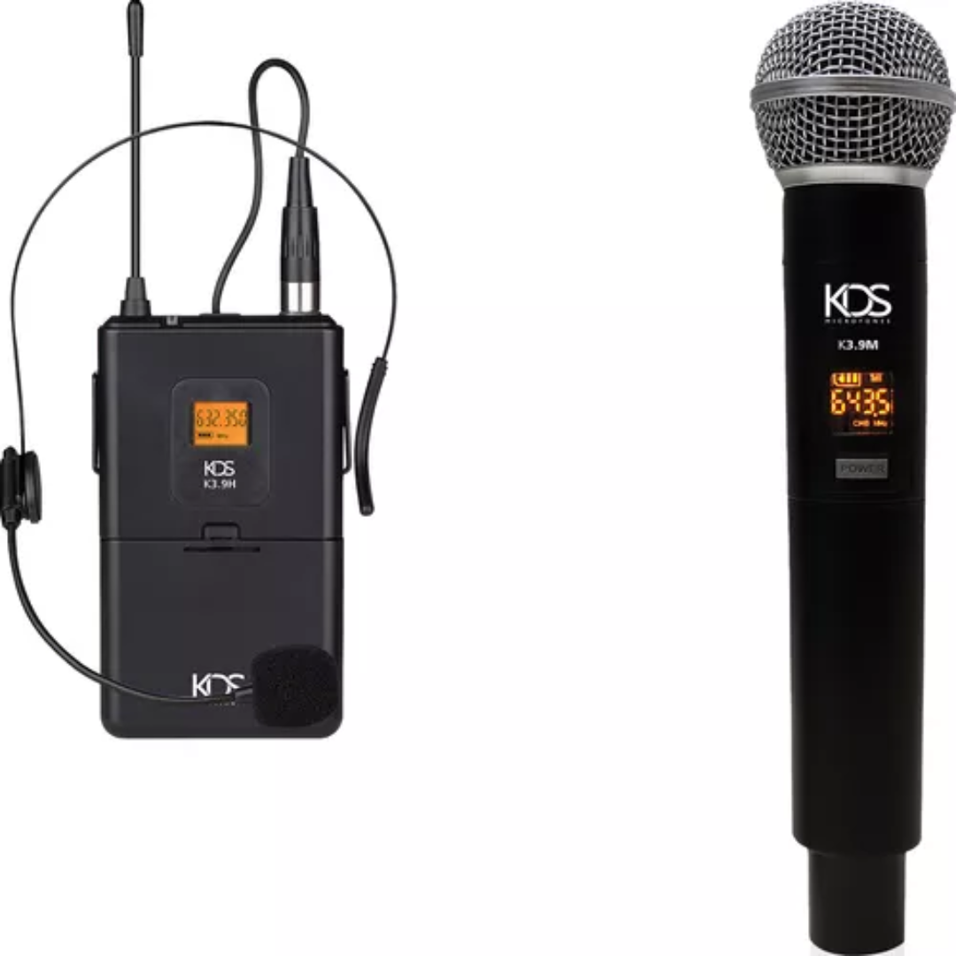 Microfone sem fio Duplo Bastão/Mão+ Headset/ Cabeça K392C-KDS - CMK