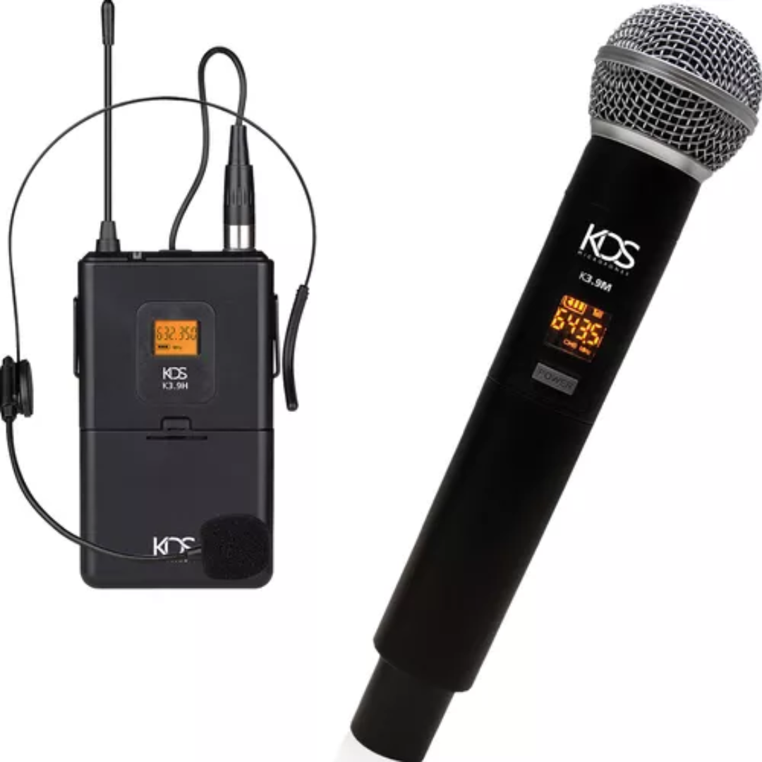 Microfone sem fio Duplo Bastão/Mão+ Headset/ Cabeça K392C-KDS - CMK