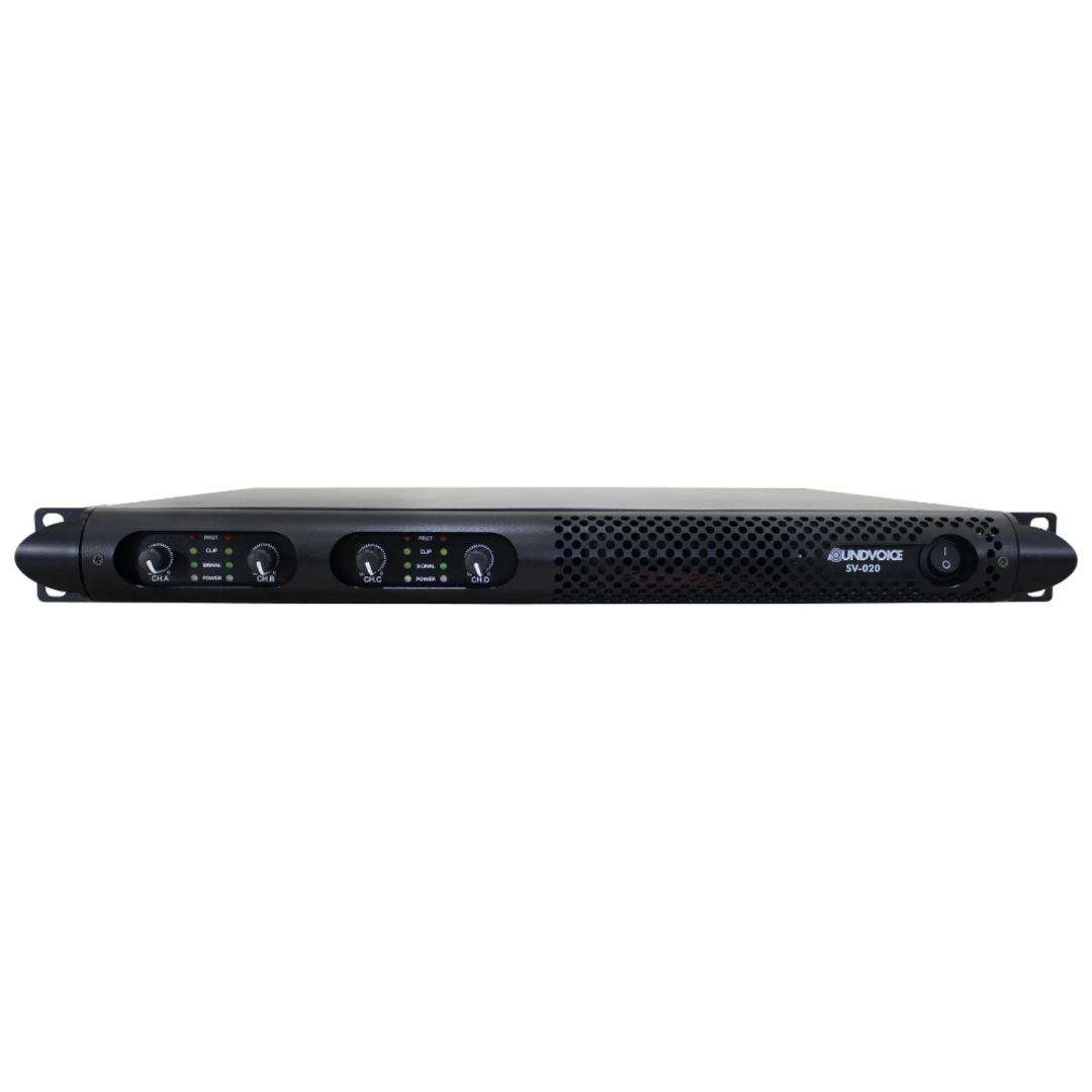 Foto do produto  AMPLIFICADOR 4 CANAIS SOUNDVOICE 2000W SV-020 PRO