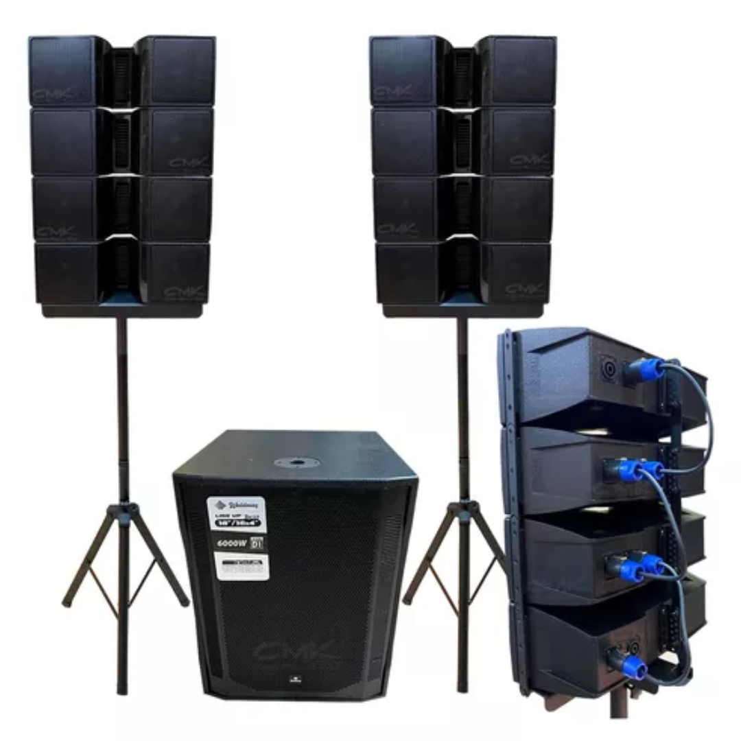Foto do produto  CAIXA WALDMAN SUB ATIVA 18" + 2 TORRE 6000W - L2-18164