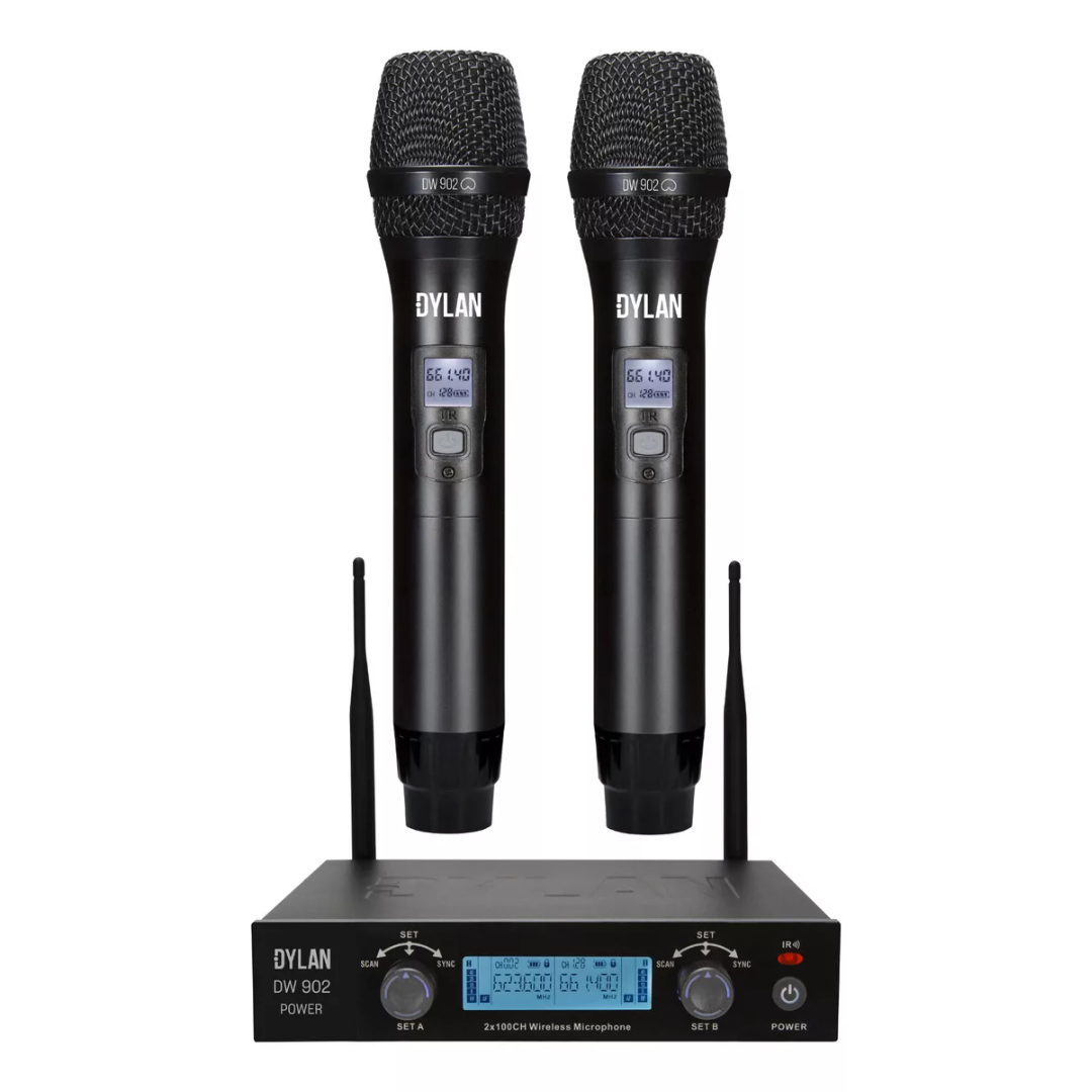 Foto do produto  Microfone Sem Fio Dylan Dw 902 Power Digital Recarregável Cor Preto