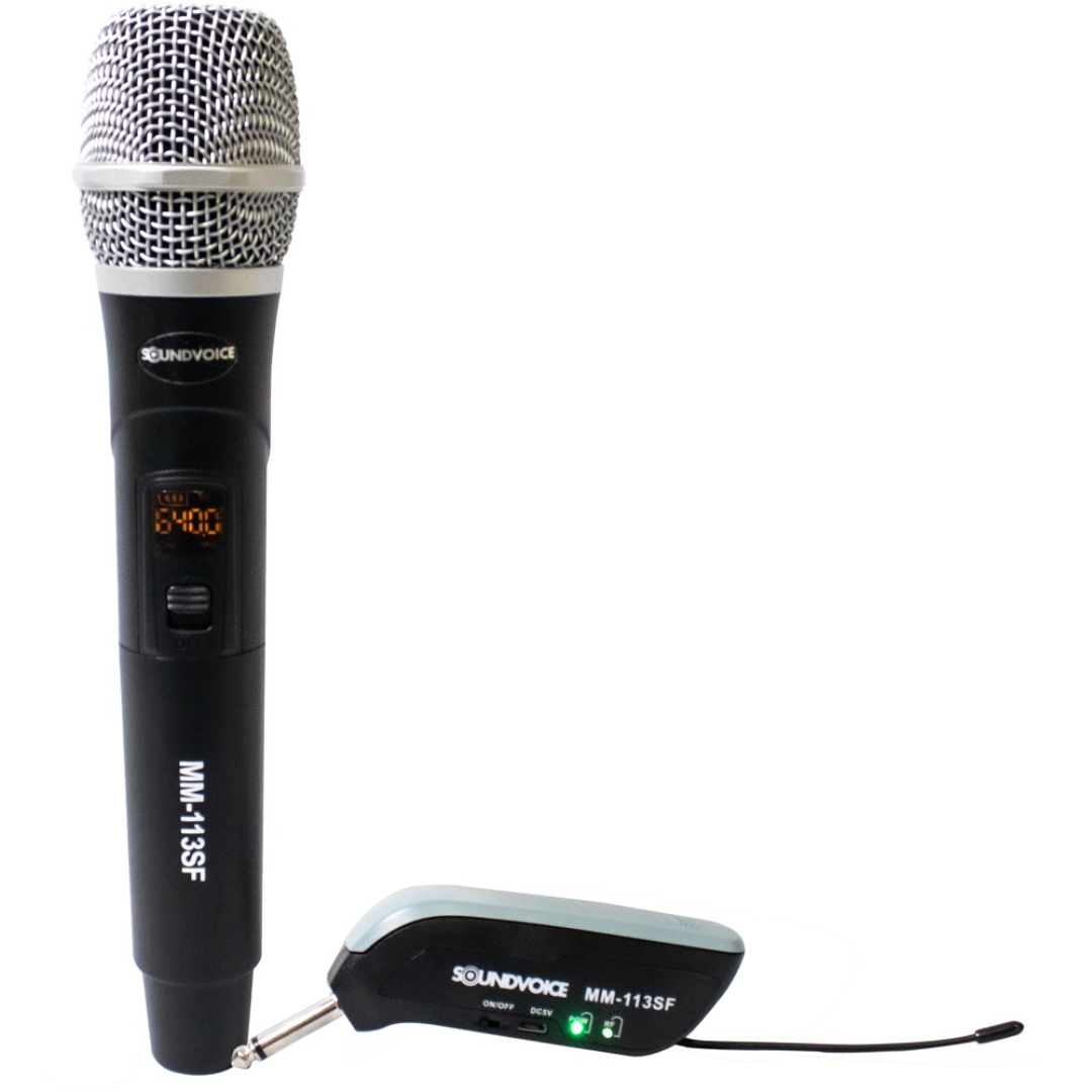 Foto do produto  MICROFONE SEM FIO SOUNDVOICE MM-113SF