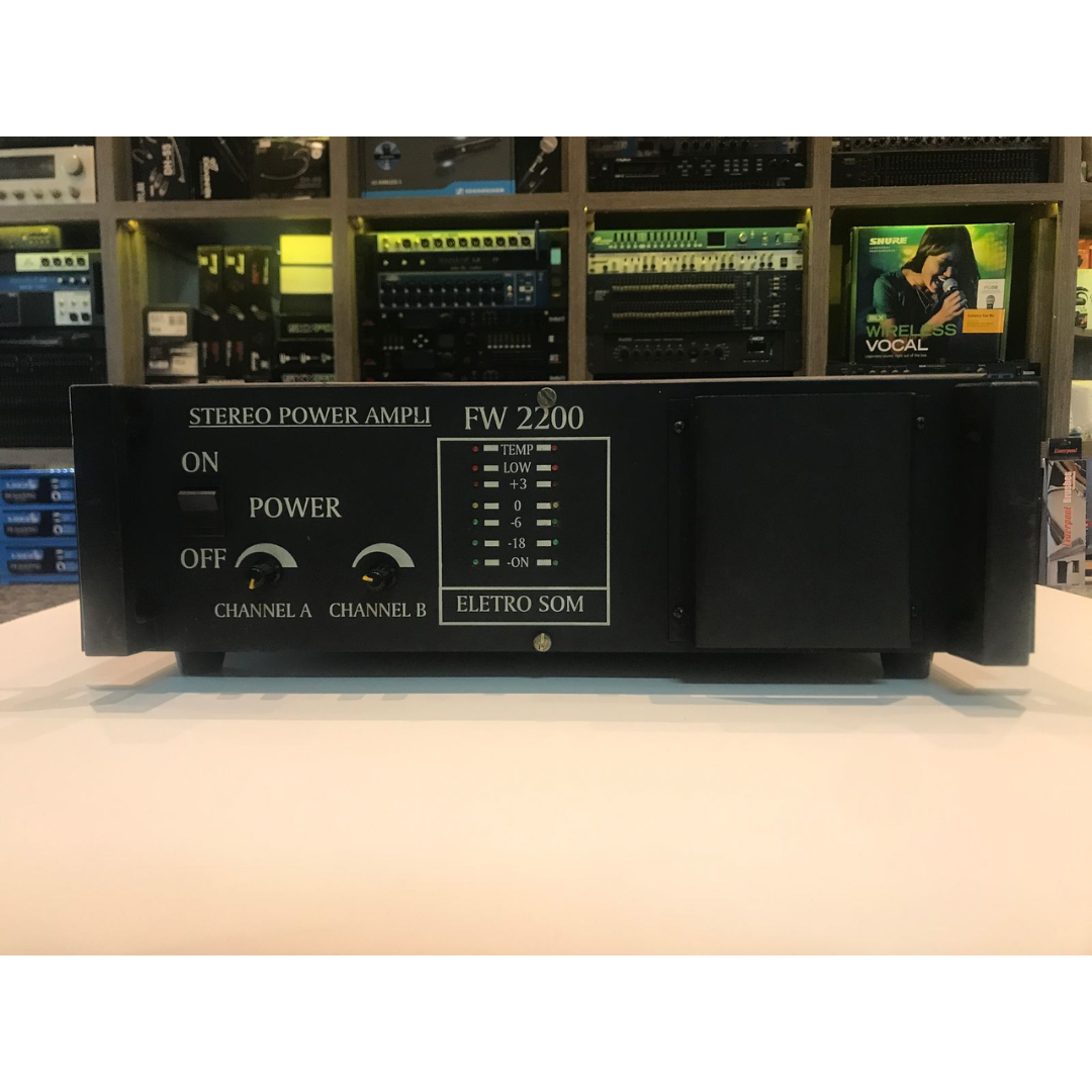 Foto do produto  AMPLIFICADOR DE POTENCIA FW 2200 STEREO POWER AMPLI ELETRO SOM (USADO)
