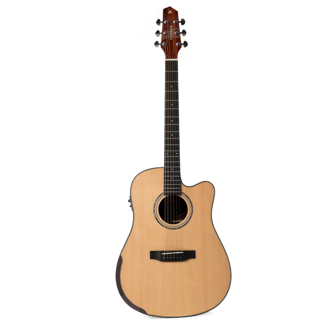 Foto do produto  SANDOR GARRANO C NA VIOLAO MODELO FOLK CONCERT TAMPO SPRUCE LAMINADO NA COR NAT. ENVERNIZ. C/ EQUALIZADOR