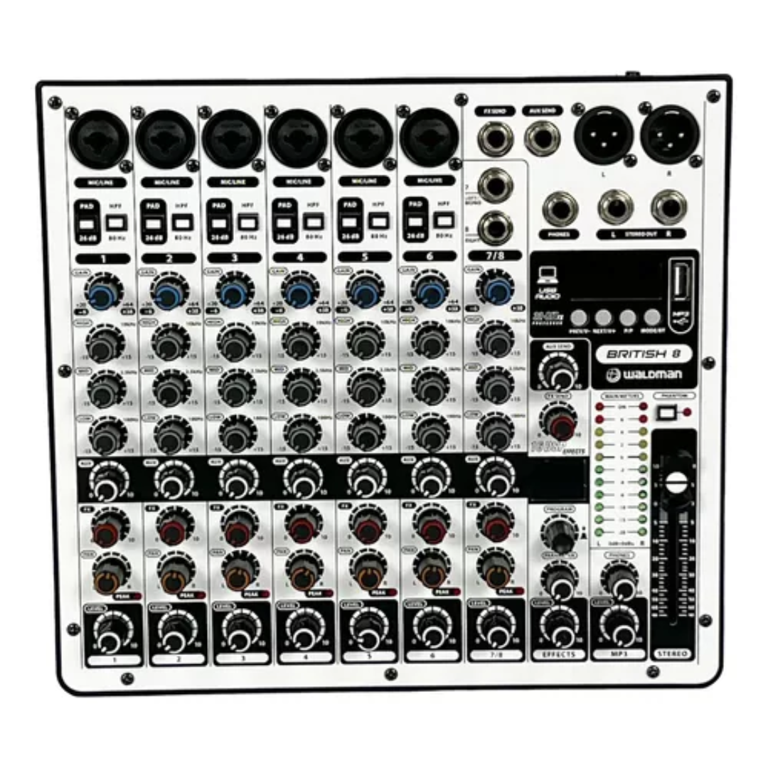 Foto do produto  Mesa De Som Waldman 8 Canais British B-8 Phantom 127/220V