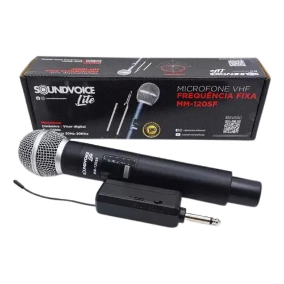 Foto do produto  Microfone Sem Fio Vhf Soundvoice Lite Mm-120sf