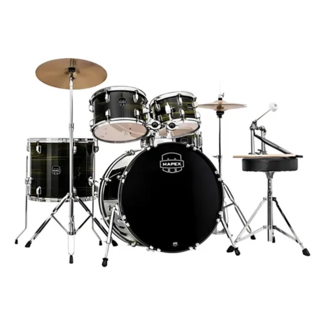 Foto do produto  Bateria Acústica Mapex Comet Cm5294ft Brilhante 22 Cor Ebony Yellow Grain