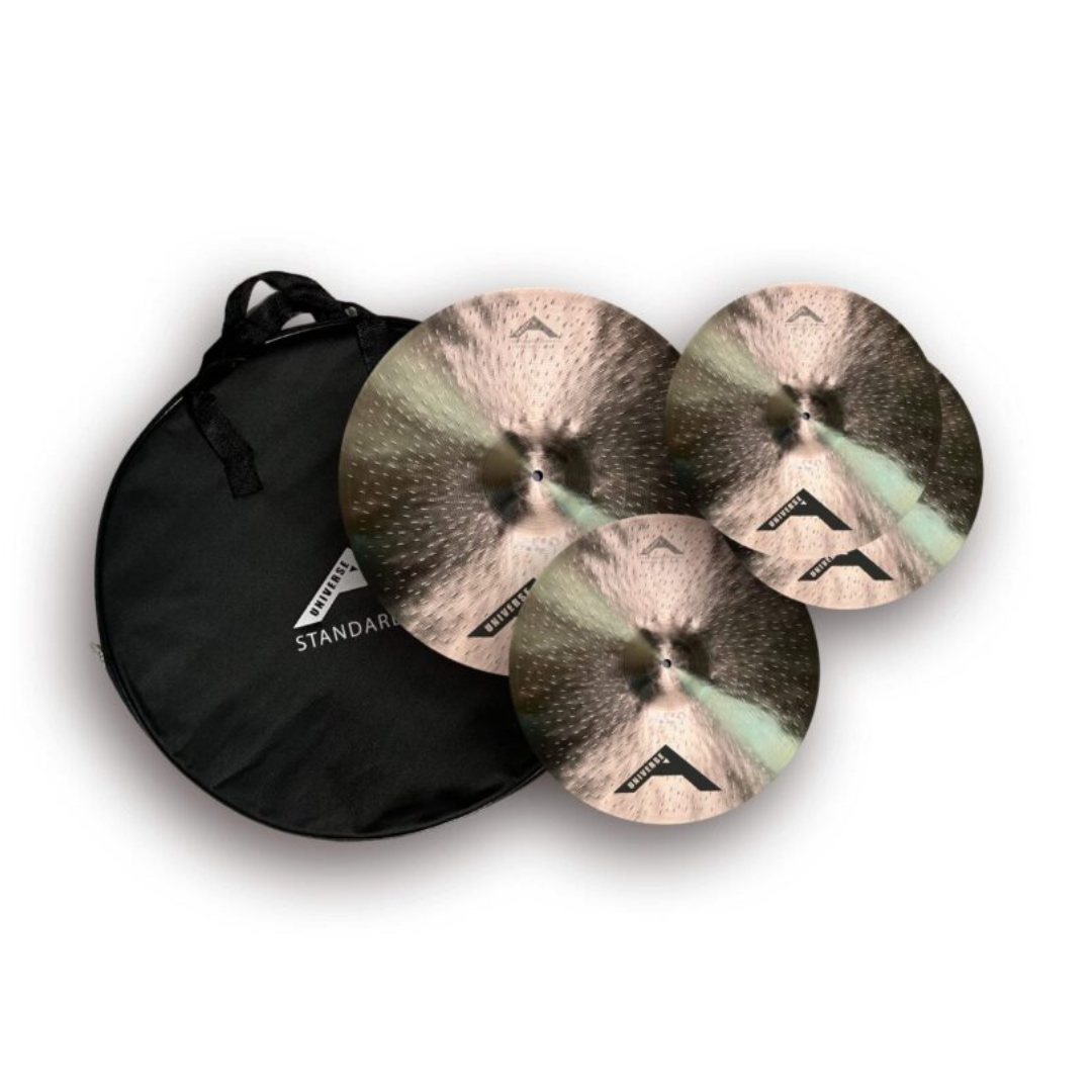 Foto do produto  Kit de Pratos Avatar Liga B20 Série Universe Standard – UNIVERSEKITST HI HAT 14" CRASH 16" e RIDE 20"