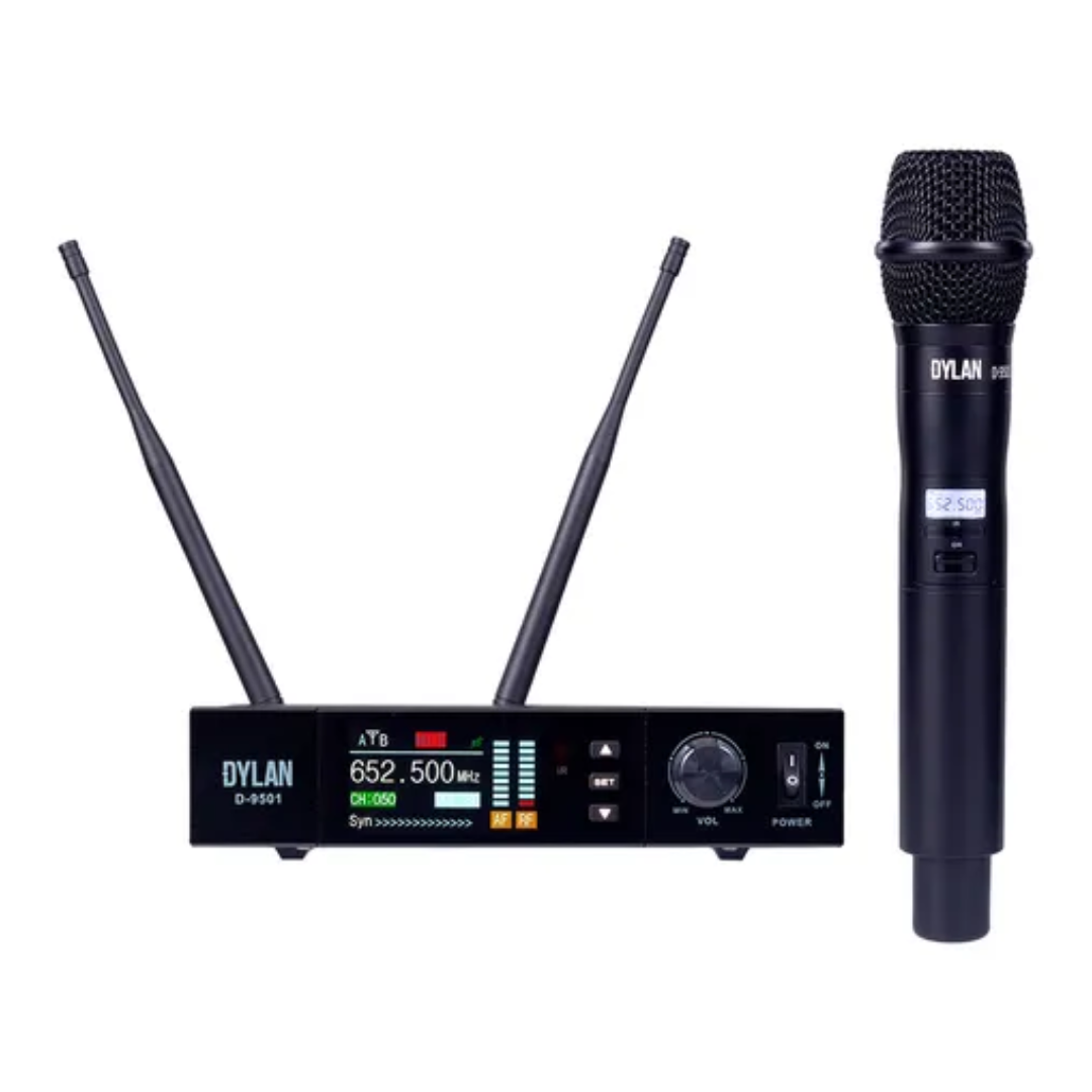 Foto do produto  SISTEMA DE TRANSMISSAO D-9501 SEM FIO UHF TRUE DIVERSITY (2 ANTENAS E 1 BASTAO) 