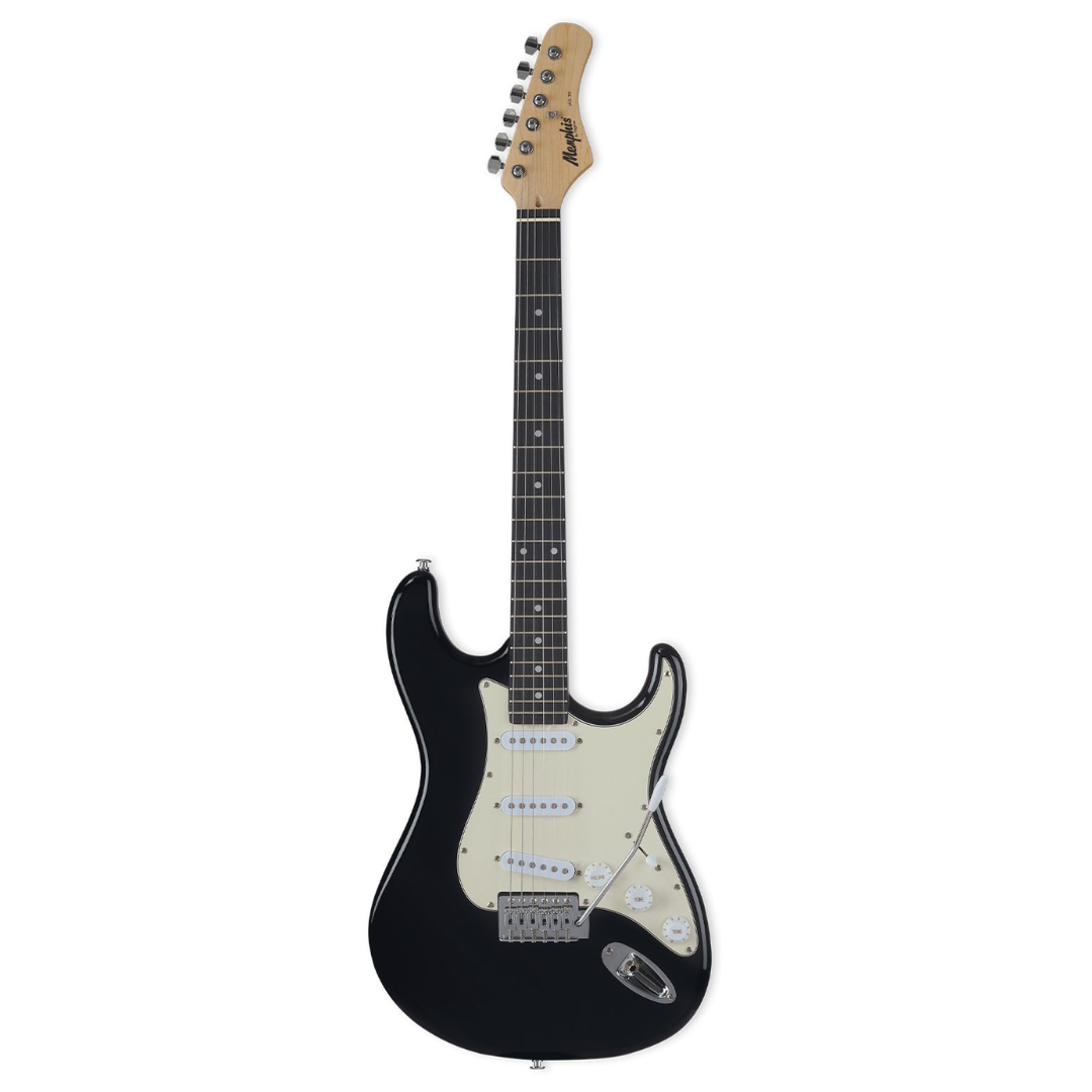 Foto do produto  GUITARRA 3S ESCALA ESCURA ESCUDO AWH MG-30 BK MEMPHIS