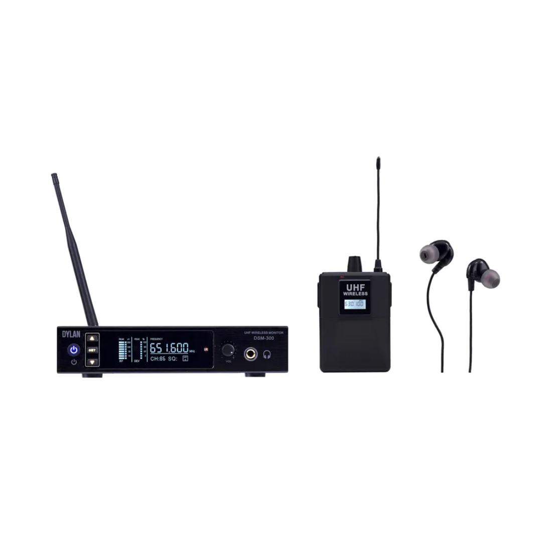 Foto do produto  Monitor Sem Fio In Ear Dylan DSM-301 Receptor UHF 100 Canais