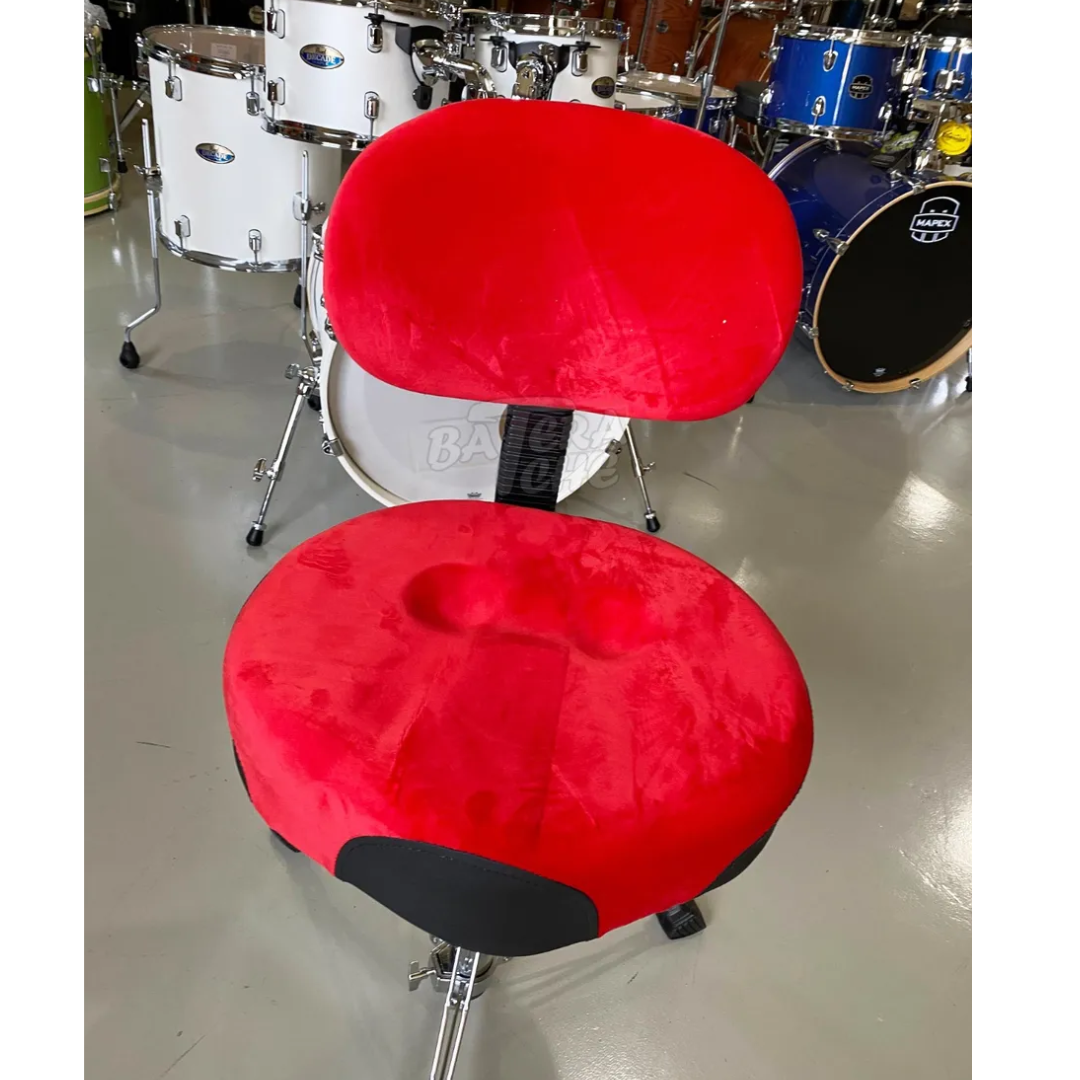 Foto do produto Banqueta Bateria Assento Selim C/encosto Reg.pneumática Vermelho