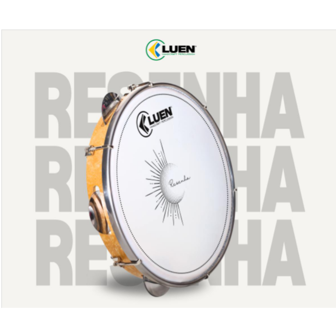 Foto do produto PANDEIRO 10 ABS PLAT INOX PELE LEITOSA RESENHA 06  AFIN - BRASIL 94050