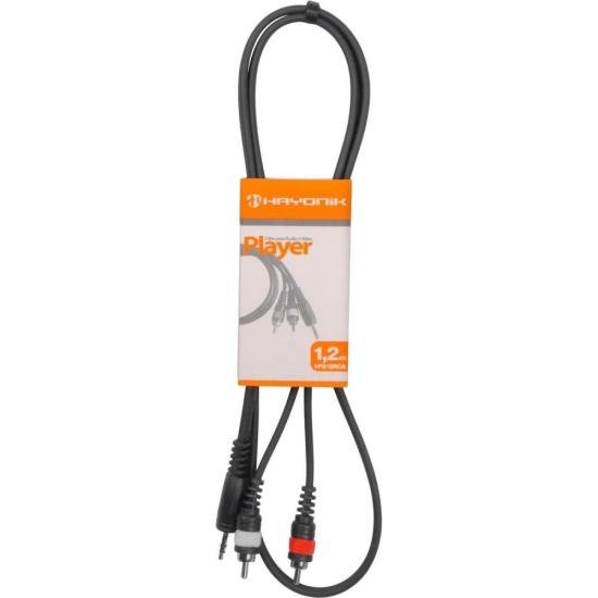 Foto do produto  Cabo de Áudio Hayonik Linha Player P2 x 2 RCA 1,2m Preto