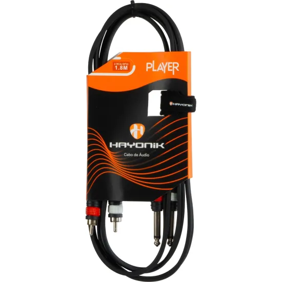 Foto do produto Cabo de Áudio Hayonik Player P10 x RCA 1,8m Preto